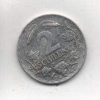 Münze Österreich 2 Schilling 1947 Alu