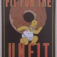 Postkarte The Simpsons Homer Fit for the unfit