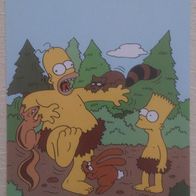 Postkarte The Simpsons Homer and Bart in the woods