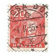 Briefmarke Schweiz: 1934 - 20 Rappen - Michel Nr. 274