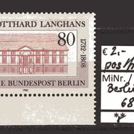 Berlin 1982 250. Geburtstag von Carl Gotthard Langhans MiNr. 684 postfrisch