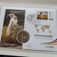 Deutschland BRD 2018 5 Euro F Subtropische Zone als Numisbrief