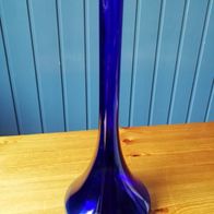 Vase schmal hoch kobaltblau Glas Be/ Bc? vintage