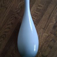 Glasvase elegante Vase aus den 70er innen weiß Bauch Ø8cm Höhe 25cm