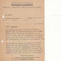 Heimatbeleg (20) Niederrheinische Kaffeerösterei Orthaus & Klumpen Vlyn Speiseöl 1949