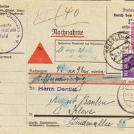 Heimatbeleg (53) Nachnahmebeleg Verband Deutscher Dentisten e.V. Krefeld Kleve 1948