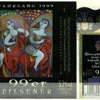 Bieretikett Sonderausgabe "Jahrgangsbier 1999" Brauerei Dargun Mecklenburg-Vorpommern