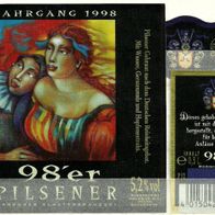 Bieretikett Sonderausgabe "Jahrgangsbier 1998" Brauerei Dargun Mecklenburg-Vorpommern