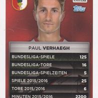 FC Augsburg Topps Quartett Karte Paul Verhaegh