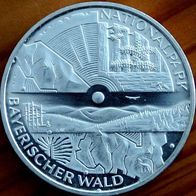 10 Euro Silber 2005 "Bayerischer Wald" gerahmt Randschrift Typ A oder B