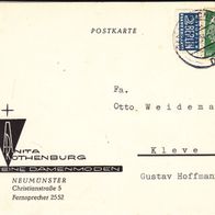 Heimatbeleg (74) Anita Rothenburg Feine Damenmoden Neumünster 1954 Kleve