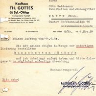 Heimatbeleg (78) Kaufhaus Th. Güttes Sol.-Ohligs Solingen Firmenstempel von 1954