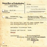 Heimatbeleg (92) Postkarte Kölnische Mode- und Textilgroßhandlung GmbH 1954