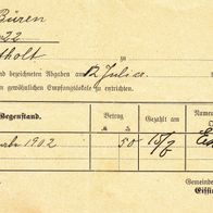 Heimatbeleg (109) Abgabenbescheid Gemeinde Büren Gescher 1902 für Grotholt