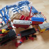 Lego 116, 130, Signal + Batteriewagen - großes Eisenbahnset mit vielen Schienen!
