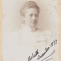 Heimatbeleg (R) CDV Kabinettfoto 6,5cm x 10,5cm H. Atelier Werner Hamburg 1899 Frau
