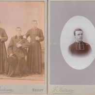 345) Kabinettfoto 16,5cm x 10,5cm J. Inzian Brest 1 Priester und Priester