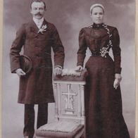 349) Kabinettfoto 16,5cm x 10,5cm J. Inzian Brest France Frankreich Brautpaar