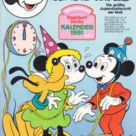 Micky Maus Comic Heft Nr. 1 vom 30.12.1980 Walt Disney