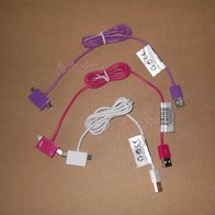 3 Stck 2in1 Ladekabel / Datenkabel mit Doppelanschluss * USB auf Mini-USB + Mikro-USB