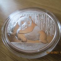 China Panda 2015, 1oz 999 Silber, 10 Yuan, Originalkapsel.