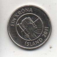 Münze Island 1 Krona 2011