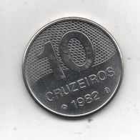 Münze Brasilien 10 Cruzeiros 1982