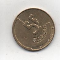 Münze Belgien 5 Franc 1988