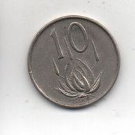 Münze Süd Afrika 10 Cent 1965.