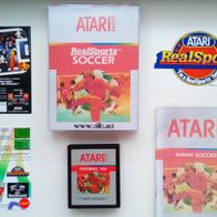 Atari 2600 Spiel RealSports Soccer inkl. Sammler-Box und Sammlerkarten