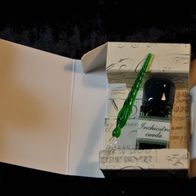 Kalligraphie Set MK 103 grün mit Mini Glasfeder und Tinte