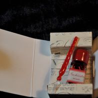Kalligraphie Set MK 104 rot mit Mini Glasfeder und Tinte