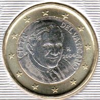 1 Euro Vatikan 2006 Papst Benedict / Benedikt XVI unc aus Original-KMS unc.
