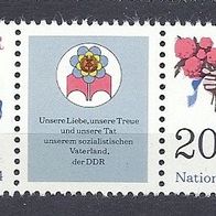 DDR 1984, MiNr: 2878 - 2879 Dreierstreifen Randstück rechts sauber postfrisch
