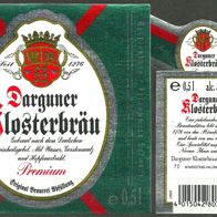 Bieretikett "Darguner Klosterbräu Premium" Kloster Brauerei GmbH Dargun Meck-Pomm