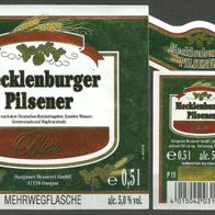 Bieretikett "Mecklenburger Pilsener" für "co op. Schleswig-Holstein" Brauerei Dargun