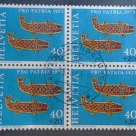 Briefmarke Schweiz: 1973 - 40 + 25 Rappen - Michel Nr. 998, 4er Block