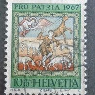 Briefmarke Schweiz: 1967 - 10 + 10 Rappen - Michel Nr. 854
