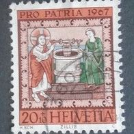 Briefmarke Schweiz: 1967 - 20 + 10 Rappen - Michel Nr. 855