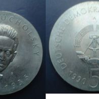 5 Mark DDR Kurt Tucholsky 1990-Stempelglanz