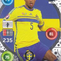 Panini Trading Card Fussball EM 2016 Martin Olsson aus Schweden Nr.304