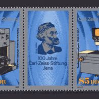 DDR 1989 100 Jahre Carl-Zeiss-Stiftung, Jena W Zd 802 Leerfeld postfrisch