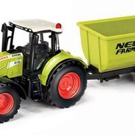 herpa toys  Claas Arion  540 Traktor mit  1-Achs-Holzanhänger  B-Ware  NEU 