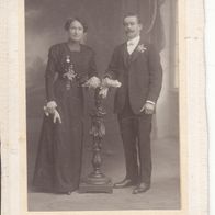 CDV Kabinettfoto Mann und Frau Rückseite bedruckt Maße: 10cm x 14,5cm 
