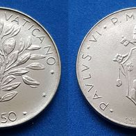 14727(3) 50 Lire (Vatikan / Paul VI) 1970 in UNC ....... von * * * Berlin-coins * * *