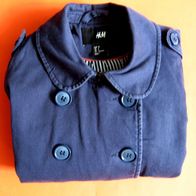 Jacke H&M Kurzjacke Militär-Look Baumwolle Blau Gr.34 getragen