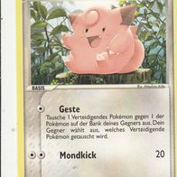 Pokémon Pokemon Karte deutsch 59/112 Piepi Geste Mondkick 2004
