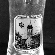 Bierglas von W. Rummel-Brauerei Darmstadt - Motiv : Weißer Turm