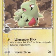 Pokémon Pokemon Karte deutsch 52/101 Larvitar Lähmender Blick Hornattacke 2007