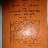 Schwarzwald Wanderkarte Blatt 2, Baden Baden - Murgtal, Karte des Schwarzwaldvereins